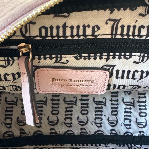 Juicy Couture Pink Diamond Heritage Crossbody Velour Embroidered Logo Bag - Picture 7 of 7